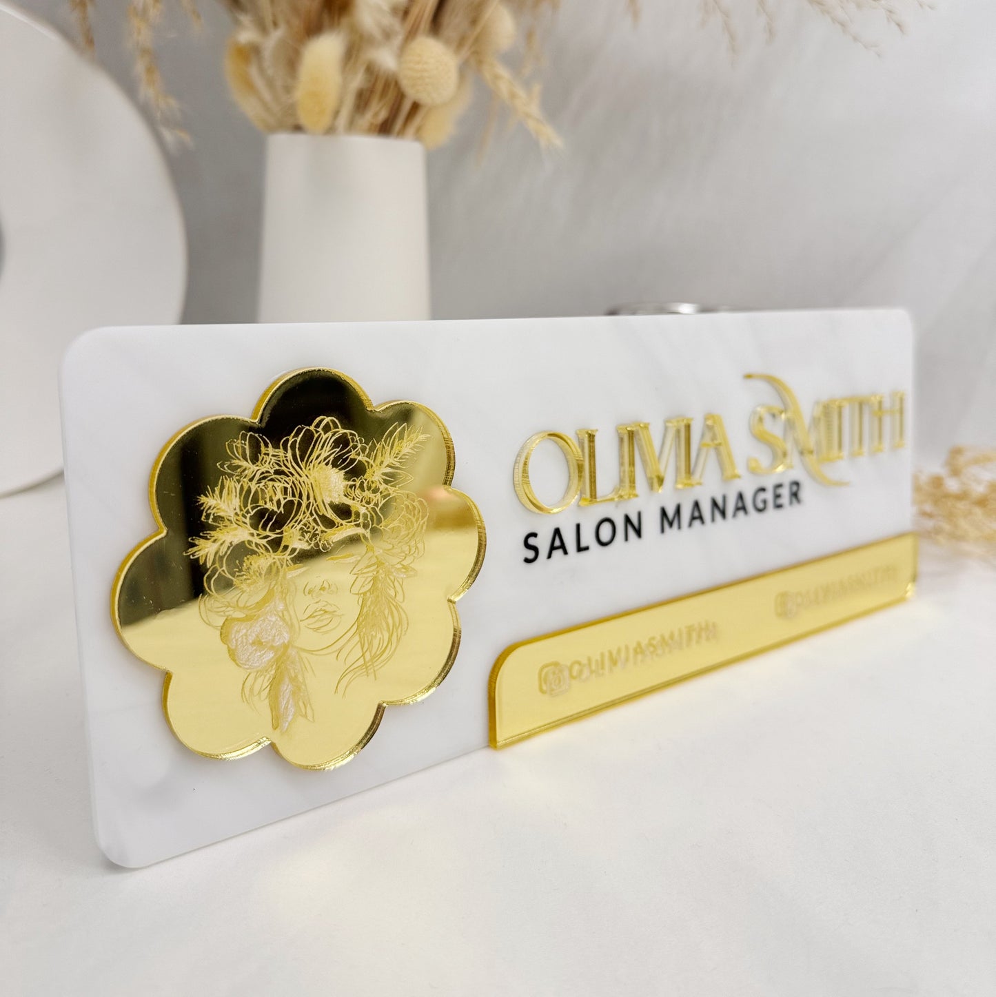 Custom Name Sign with 3D Acrylic Letters –Personalized Door or Wall Sign for Beauty Salon, Lash Tech, Hair Stylist, MUA, or Office Decor