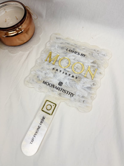 Custom Acrylic NFC Mirror – Personalized Handheld Mirror for Beauty Professionals