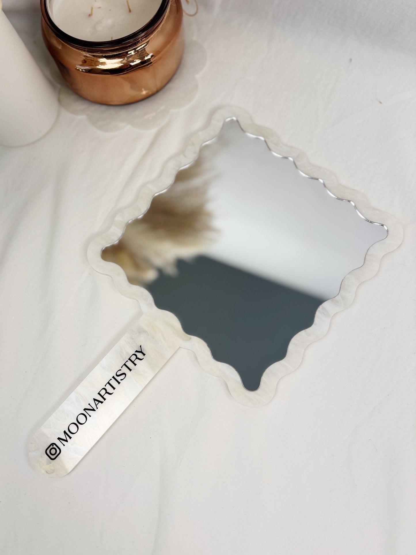 Custom Acrylic NFC Mirror – Personalized Handheld Mirror for Beauty Professionals