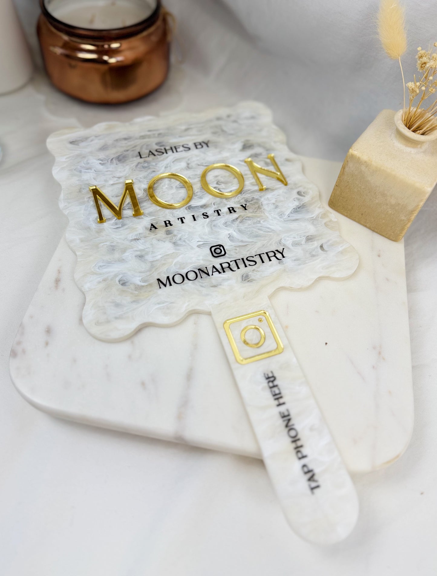 Custom Acrylic NFC Mirror – Personalized Handheld Mirror for Beauty Professionals