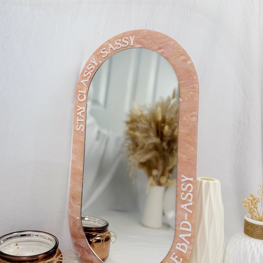 Custom Acrylic Beauty Mirror Sign – Personalized Salon Decor with 3D Text