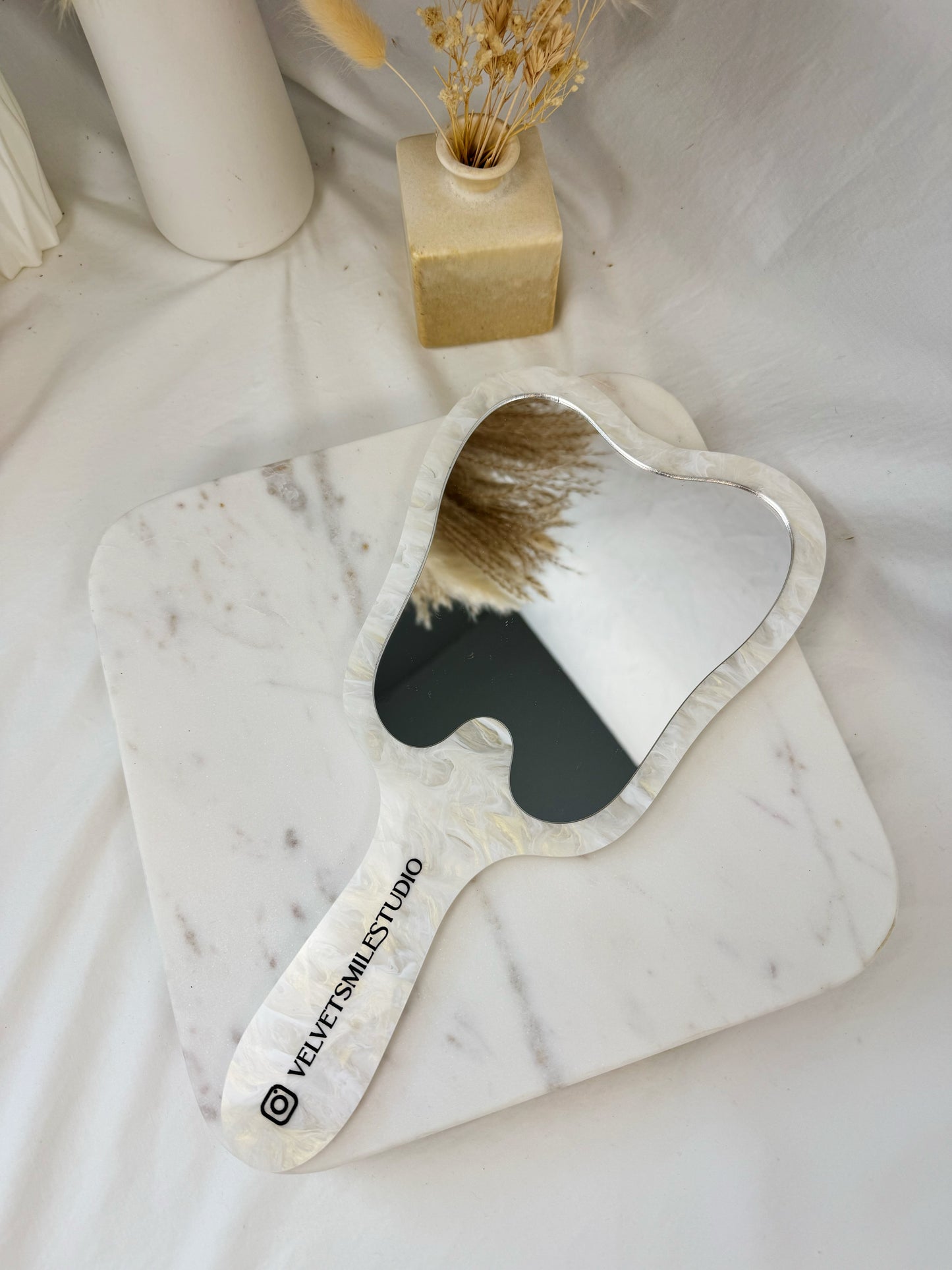 Personalized Dental Hand Mirror – Custom Tooth-Shaped Client Reveal Mirror