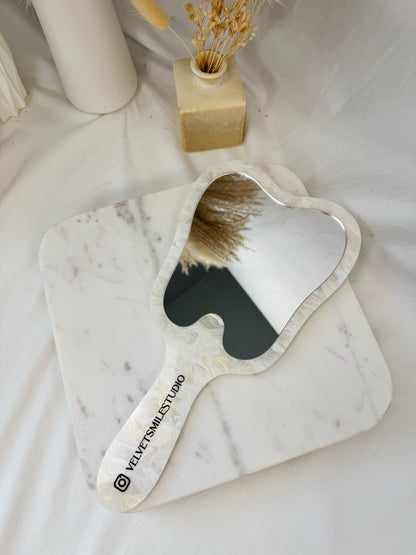 Personalized Dental Hand Mirror – Custom Tooth-Shaped Client Reveal Mirror