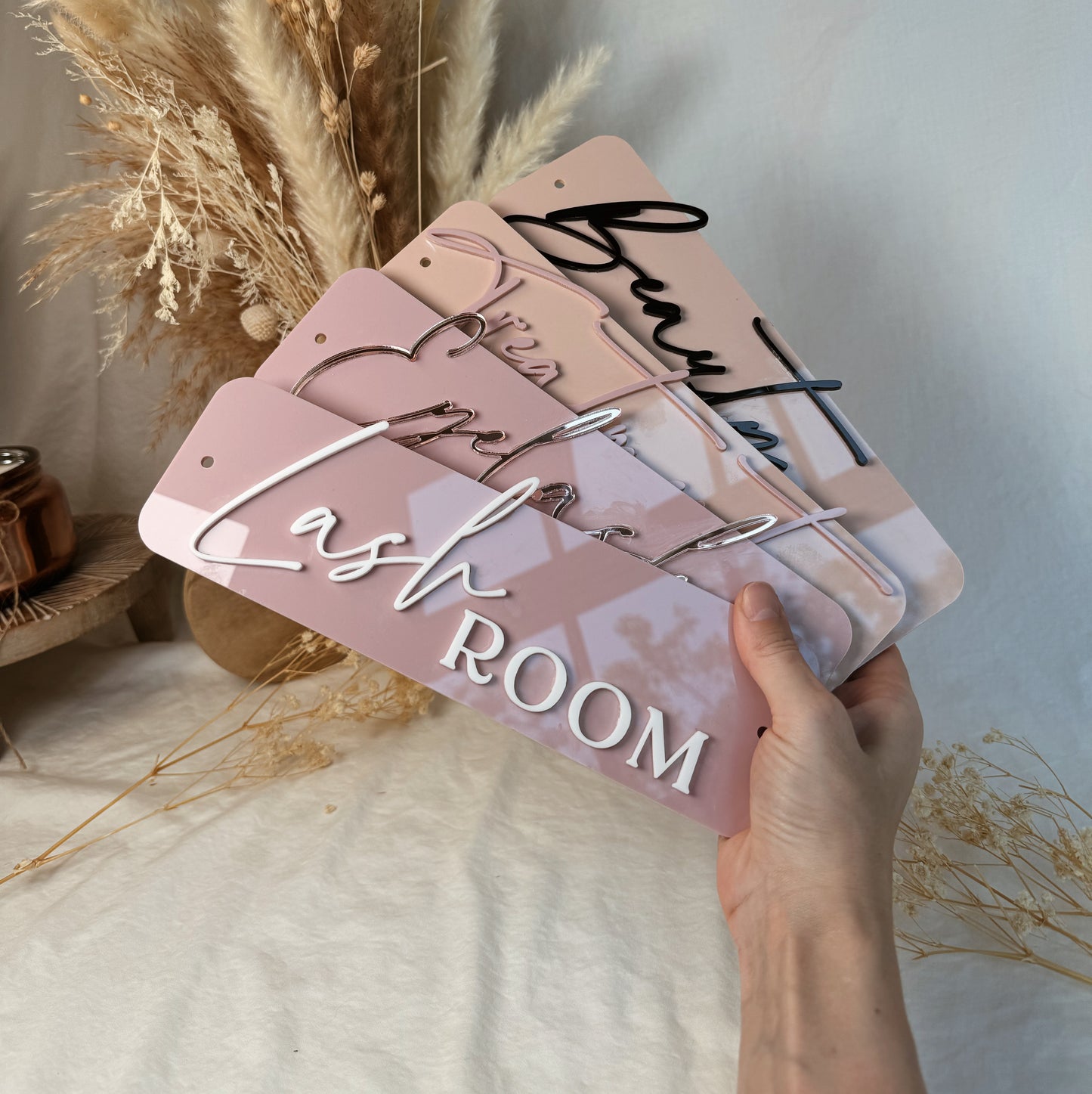 Custom 3D Acrylic Beauty Sign – Personalized Salon Door Plaque