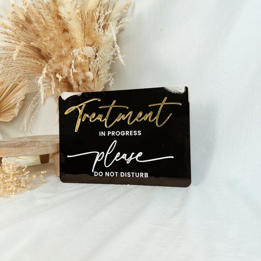 Reversible 3D Acrylic Salon Door Sign – “Do Not Disturb” / “In Session” Hanging Plaque