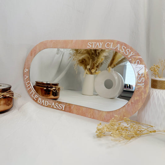 Custom Acrylic Beauty Mirror Sign – Personalized Salon Decor with 3D Text