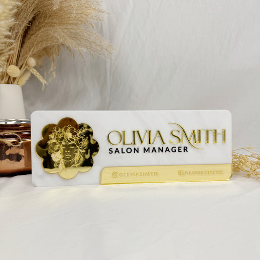 Custom Name Sign with 3D Acrylic Letters –Personalized Door or Wall Sign for Beauty Salon, Lash Tech, Hair Stylist, MUA, or Office Decor