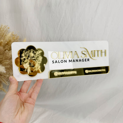 Custom Name Sign with 3D Acrylic Letters –Personalized Door or Wall Sign for Beauty Salon, Lash Tech, Hair Stylist, MUA, or Office Decor