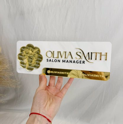 Custom Name Sign with 3D Acrylic Letters –Personalized Door or Wall Sign for Beauty Salon, Lash Tech, Hair Stylist, MUA, or Office Decor