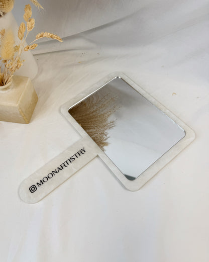 Personalized Handheld Salon Mirror – Acrylic Client Reveal Mirror for Beauty Professionals