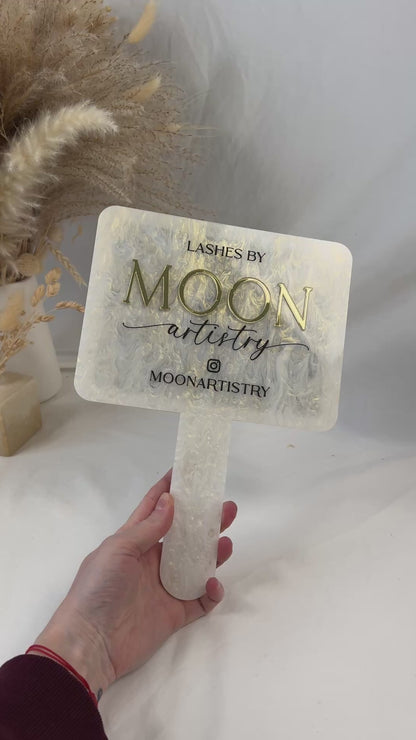 Personalized Handheld Salon Mirror – Acrylic Client Reveal Mirror for Beauty Professionals
